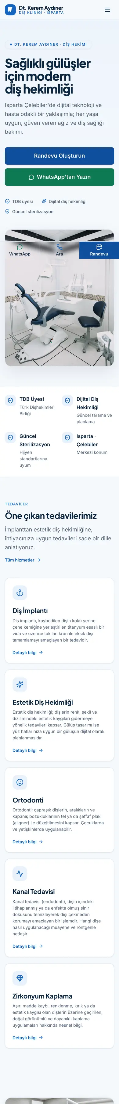 Lale tasarımı — mobilde tam sayfa görünüm