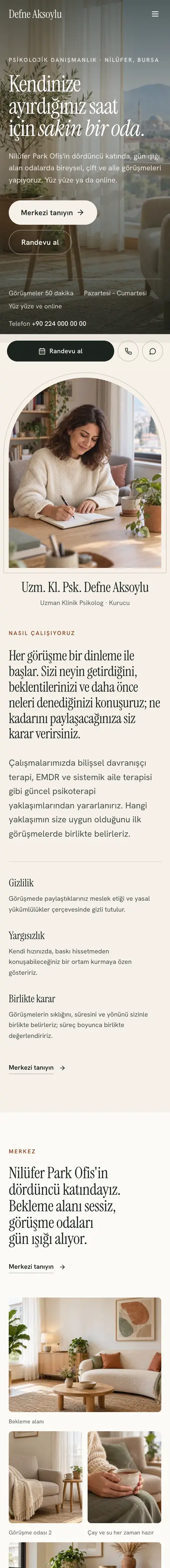 Manolya tasarımı — mobilde tam sayfa görünüm
