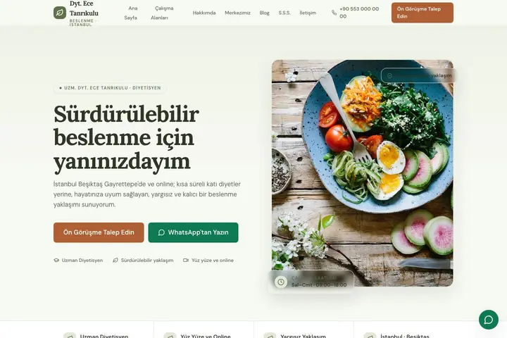Lale tasarımının beslenme & diyet demosu