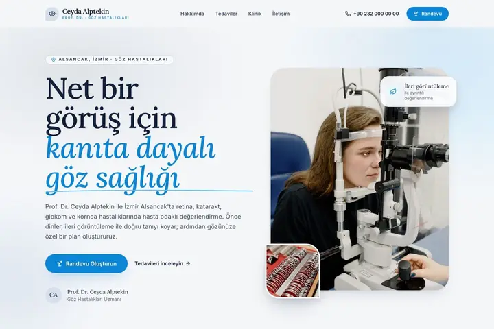 Papatya tasarımının göz hastalıkları demosu