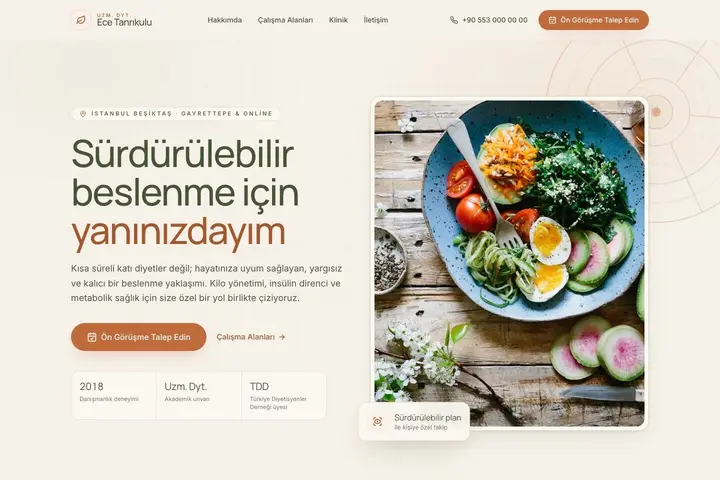 Sümbül tasarımının beslenme & diyet demosu