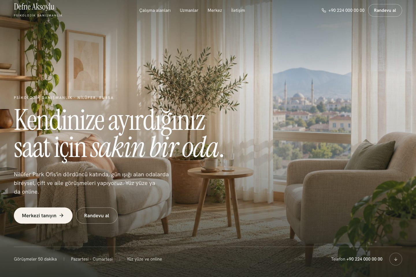 Manolya web tasarımının gerçek ana sayfa önizlemesi